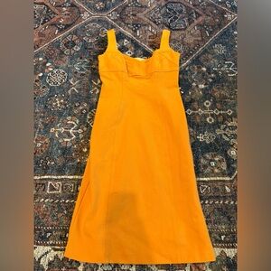 Diane Von Furstenberg Vibrant Orange Midi Dress